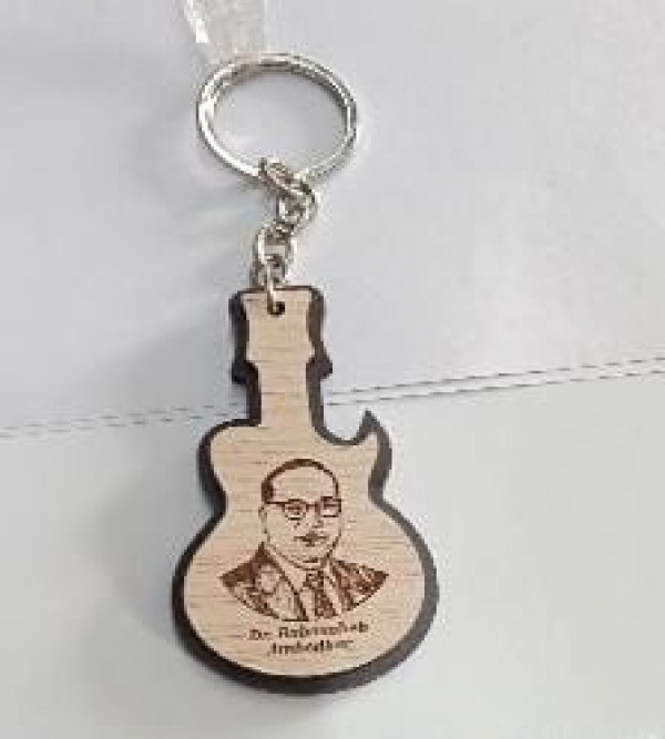 Guitar Shape wooden Keychain